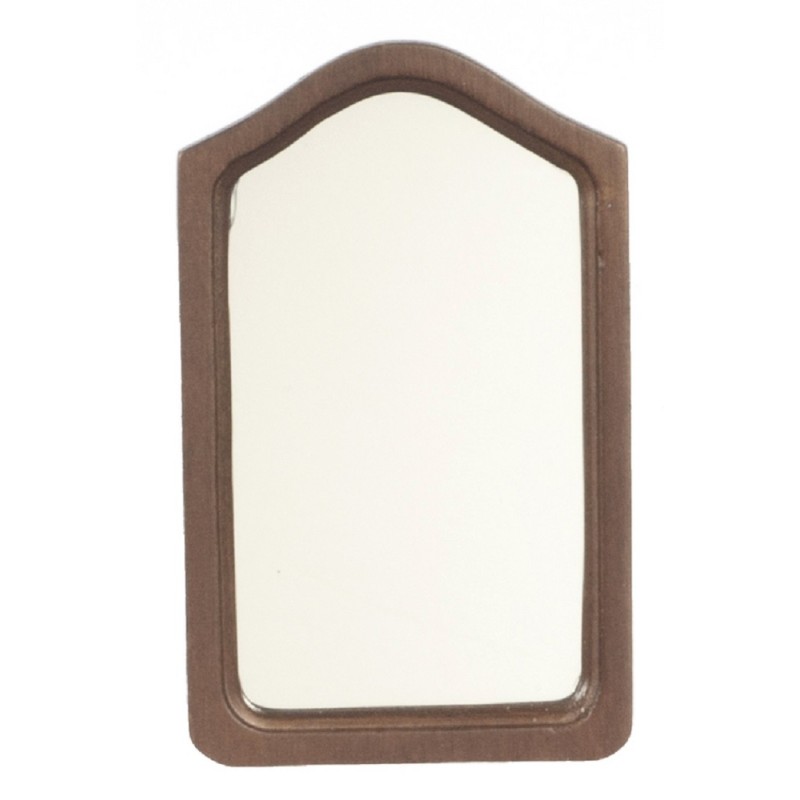 Dolls House Dark Oak Wooden Framed Wall Mirror Miniature Accessory