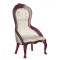 Dolls House Victorian Mahogany White Ladies Chair Armchair Living Room Furniture