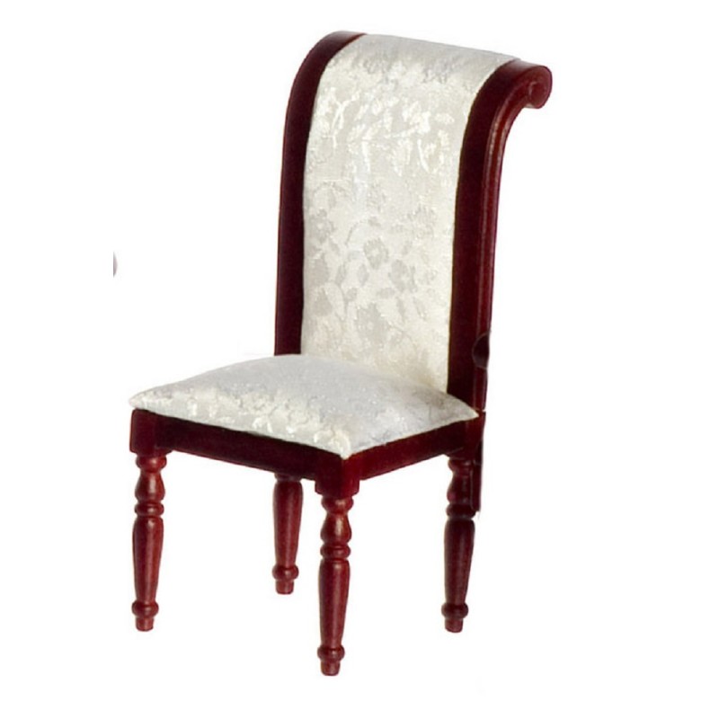 Dolls House Regency Mahogany Scroll Back Side Chair Dining Room Furniture