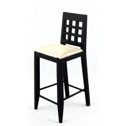 Dolls House Black Bar Stool High Chair Miniature Kitchen Pub Furniture 1:12 Dolls House Black Bar Stool High Chair Miniature Kitchen Pub Furniture 1:12