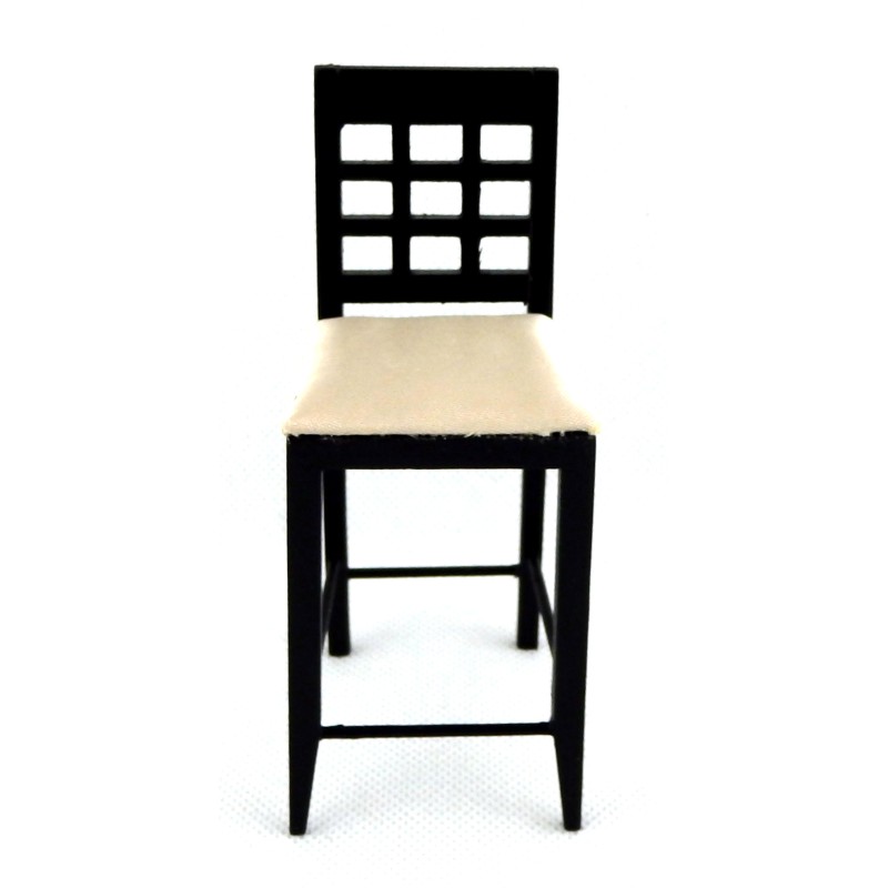 Dolls House Black Bar Stool High Chair Miniature Kitchen Pub Furniture 1:12