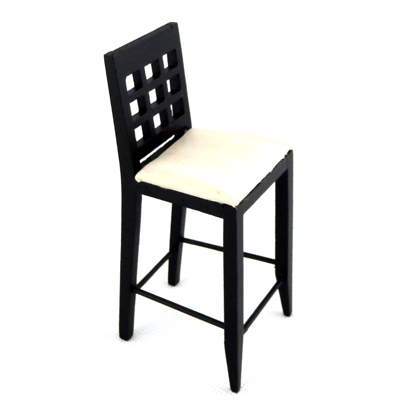 Dolls House Black Bar Stool High Chair Miniature Kitchen Pub Furniture 1:12