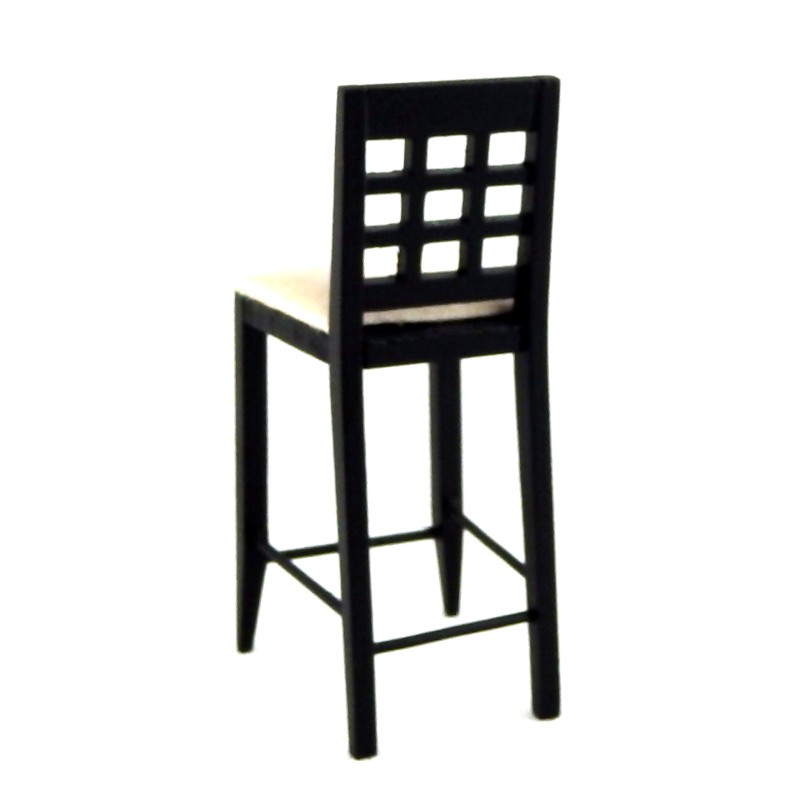 Dolls House Black Bar Stool High Chair Miniature Kitchen Pub Furniture 1:12