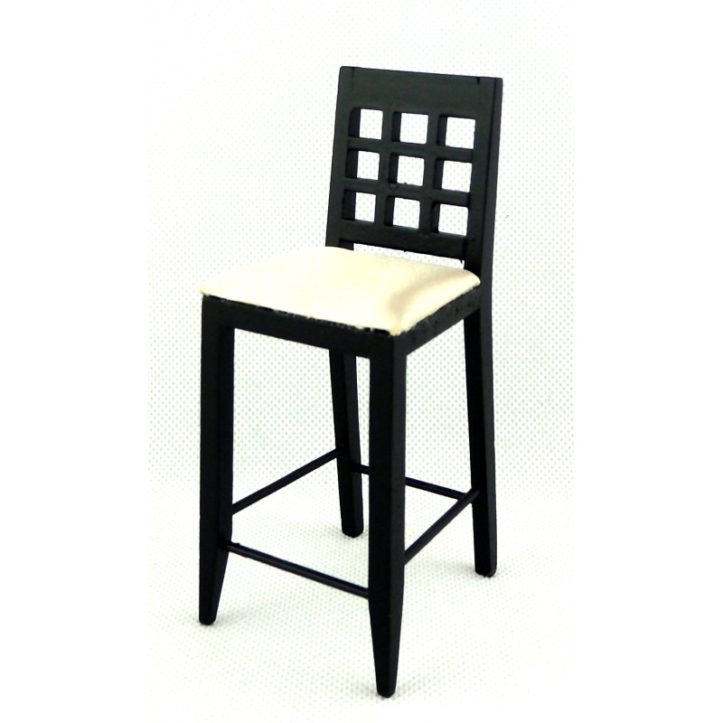 Dolls House Black Bar Stool High Chair Miniature Kitchen Pub Furniture 1:12