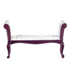 Dolls House Mahogany White Long John Bed End Stool Bench Bedroom Furniture
