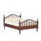 Dolls House Dark Oak Wood Framed Double Bed Miniature 1:12 Bedroom Furniture 