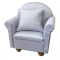 Dolls House Chic Grey Classic Armchair Miniature Modern Living Room Furniture