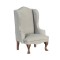 Dolls House Grey & Walnut Wing Armchair Miniature Gray Living Room Furniture