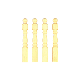 Dolls House Set of 4 1:12 Natural Wood Newel Posts Miniature Fixtures Fittings