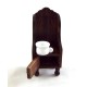 Dolls House Victorian Dark Oak Commode Potty Chair Miniature Bathroom Furniture 