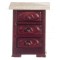 Dolls House Victorian Mahogany Marble Top Bedside Chest 1:12 Bedroom Furniture