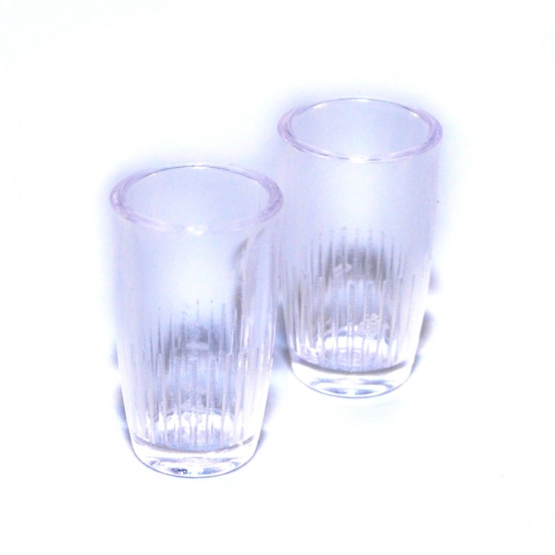 Dolls House Pair of Clear Vases Miniature Flower Holder 1:12 Scale  Accessory