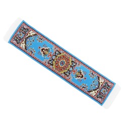 Dolls House Turquoise Turkish Woven Carpet Runner Miniature Rug 1:12 Scale