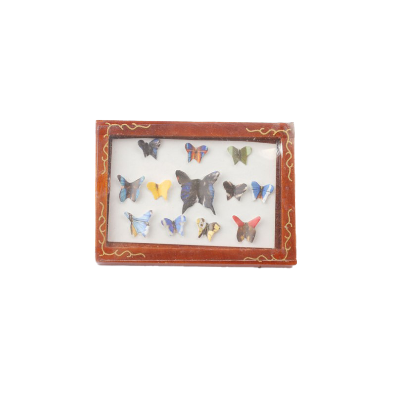 Dolls House Butterfly Display Box Collage Picture Frame Ornament Accessory 1:12
