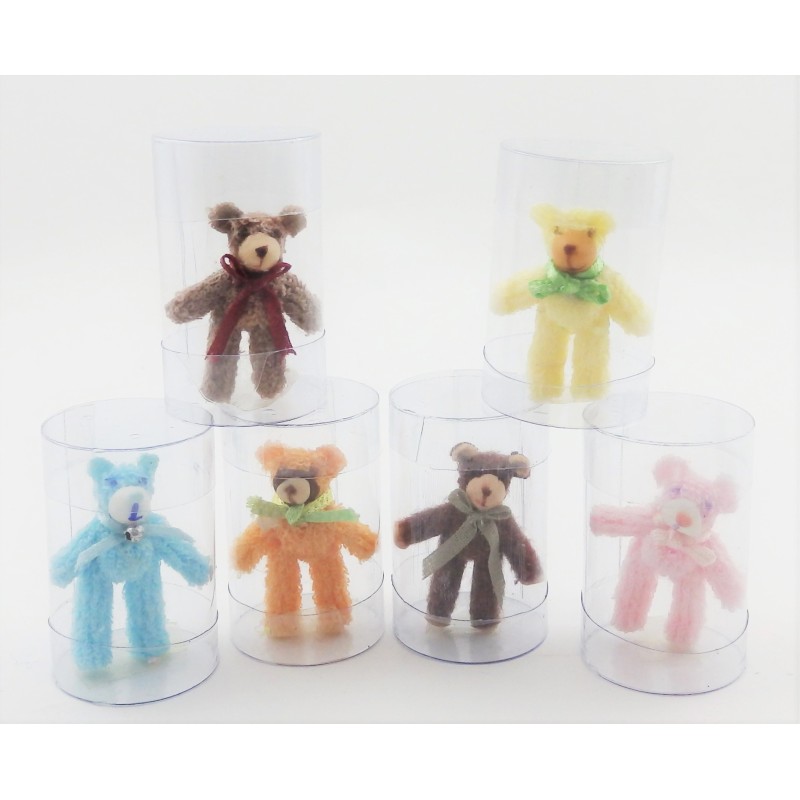 Dolls House 6 Teddy Bears Standing In Display Box Toy Shop Accessory
