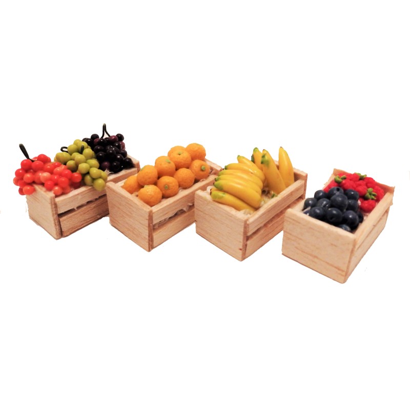 Dolls House Crates of Fruit Greengrocers Boxes Store Shop Accessory