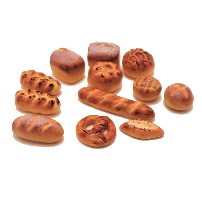 Dolls House Assorted Bread Loaves & Rolls Kitchen Shop Accessory