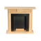 Dolls House Oak & Black Fireplace with Logs Miniature Furniture 1:12 Scale