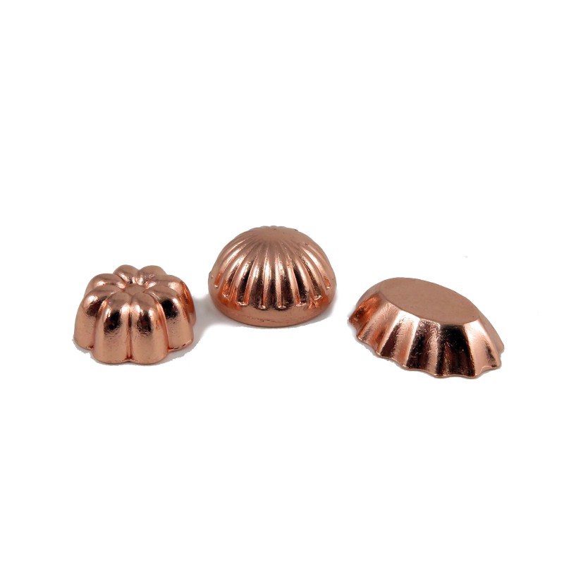 Dolls House Set of 3 Copper Jelly Moulds Miniature 1:12 Kitchen Accessory 