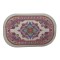 Dolls House Small Oval Turkish Carpet No Fringe Miniature Beige Pink Woven Rug