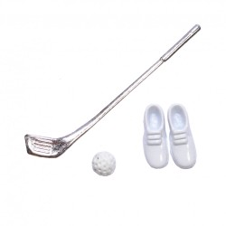 Dolls House Golf Club Ball & Shoes Miniature 1:12 Scale Game Set Accessory