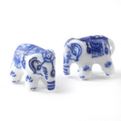Dolls House Blue Delft Ornamental Elephants Miniature Accessory