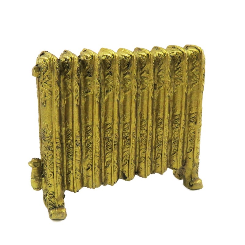 Dolls House Ornamental Victorian Radiator Antique Gold Miniature 1:12 Scale