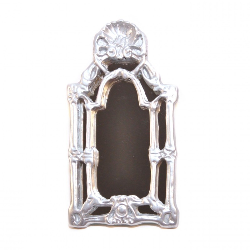 Dolls House Victorian Baroque Silver Wall Mirror Miniature 1:12 Accessory 