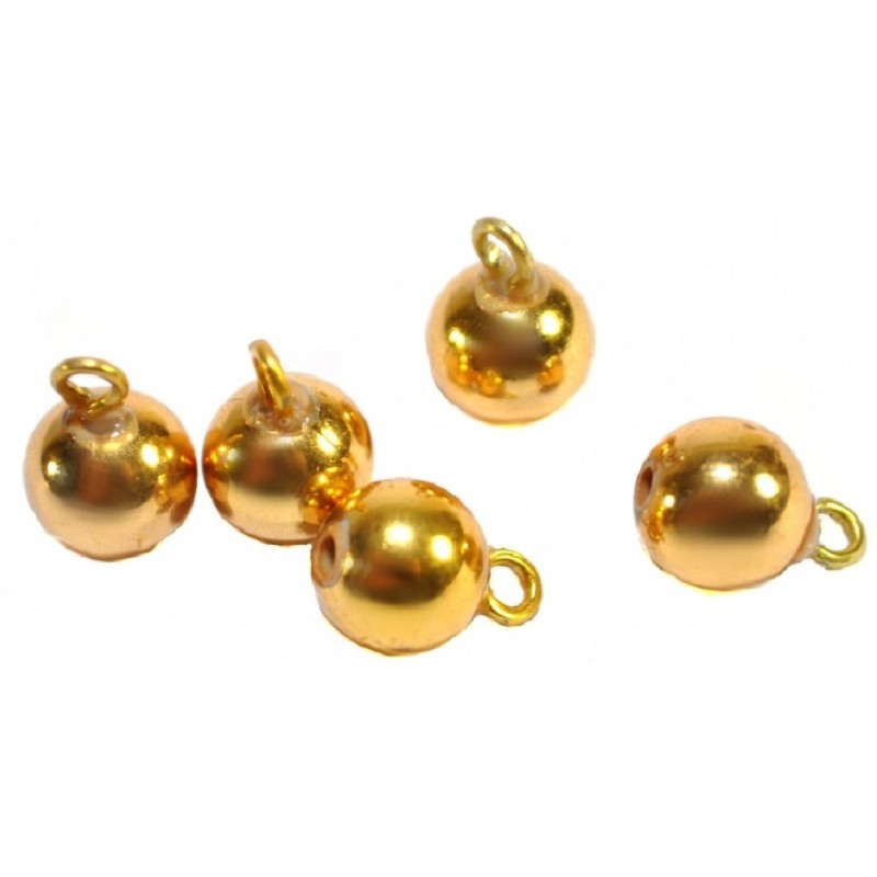 Dolls House 5 Gold Baubles Miniature Christmas Tree Ornaments Decorations 1:12