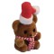 Dolls House Brown Flock Christmas Teddy Bear Miniature Toy Nursery Accessory