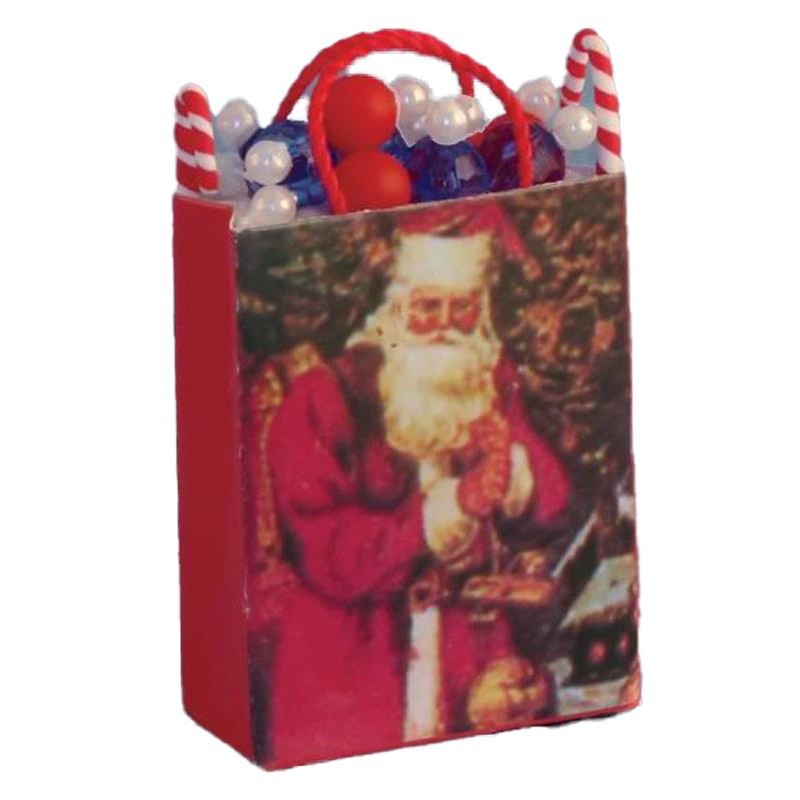 Dolls House Christmas Santa Gift Bag Miniature Shop Store Present Accessory 1:12