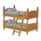 Dolls House Walnut Wooden Bunk Beds Miniature 1:12 Bunkbeds Bedroom Furniture