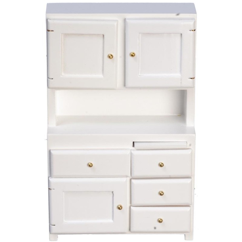 Dolls House White Flour Cabinet Hutch Miniature Kitchen Pantry Furniture 1:12