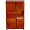 Dolls House Walnut Flour Cabinet Hutch Miniature Kitchen Pantry Furniture 1:12