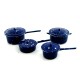 Dolls House Blue Spotted Saucepan Pan Set Miniature 1:12 Metal Kitchen Accessory