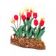 Dolls House Yellow and Red Tulips Flowers in Ground Grass Garden Accessory