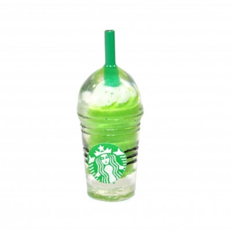 Dolls House Frappe Cup with Straw Takeaway Drink Miniature Cafe Shop Accessory