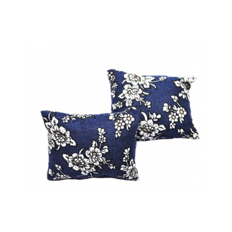 Dolls House Blue Floral Pair of Scatter Cushions Miniature Accessory 1:12 Scale