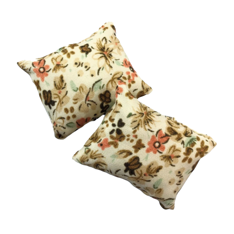 Dolls House Floral Pair of Scatter Cushions Miniature 1:12 Scale Accessory 