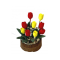 Dolls House Tulips in a Half Moon Tub Miniature Flowers Garden Accessory 1:12