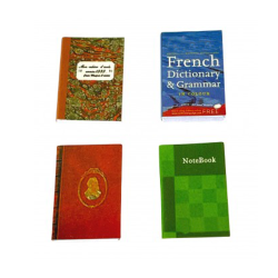 Dolls House 4 Text Books Blank Pages Miniature Study School Accessory 1:12 Scale