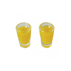 Dolls House 2 Glasses of Orange Juice Miniature Kitchen Cafe Dining Accessory