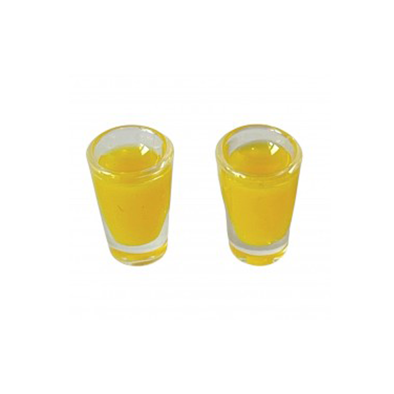 Dolls House 2 Glasses of Orange Juice Miniature Kitchen Cafe Dining Accessory