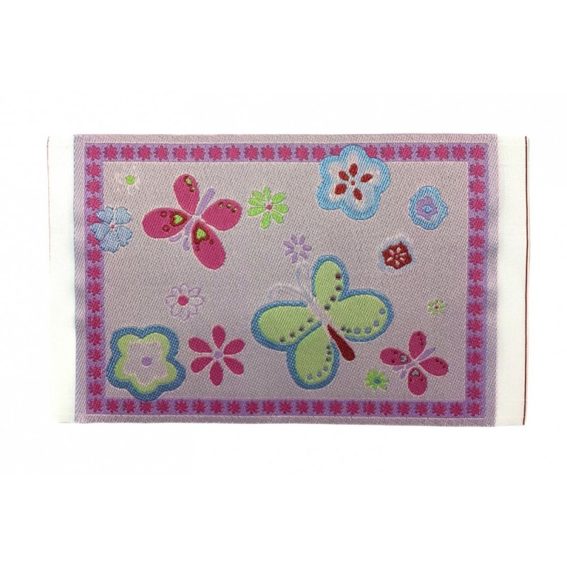 Dolls House Pink Butterfly Rug Mat Miniature Nursery Child's Room Accessory 1:12