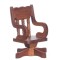 Dolls House Walnut Wooden Swivel Desk Chair Miniature Office Study Furniture 