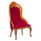 Dolls House Walnut & Red Ladies Chair Armchair Victorian Living Room Furniture 