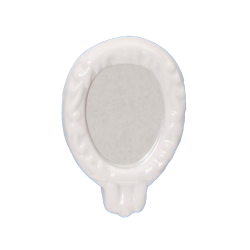 Dolls House White Porcelain Framed Oval Mirror Bathroom Accessory
