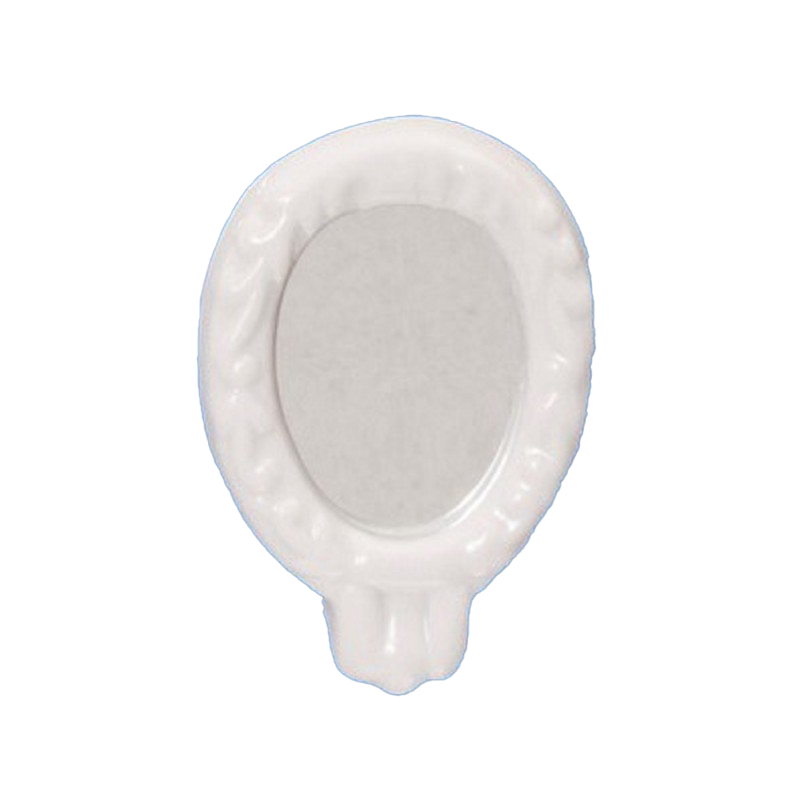 Dolls House White Porcelain Framed Oval Mirror Bathroom Accessory