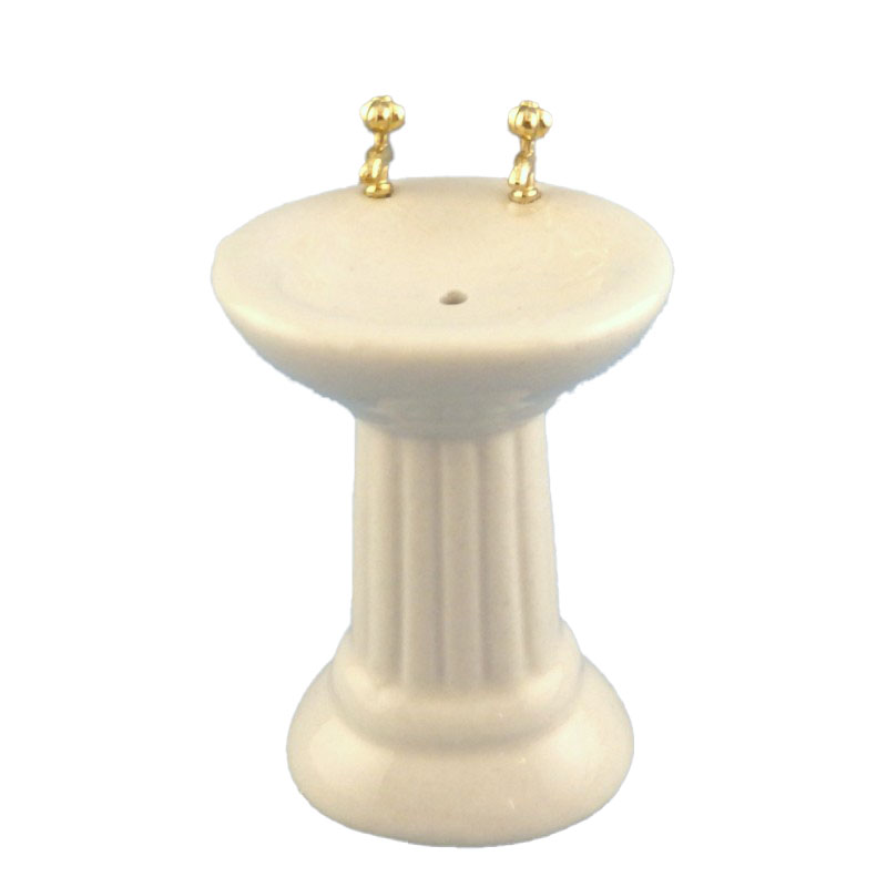 Dolls House White Porcelain Sink Basin Miniature Bathroom Furniture 1:12 Scale