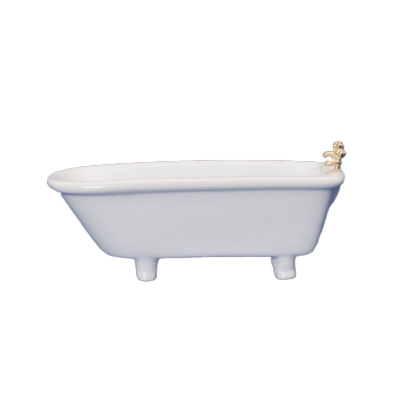 Dolls House Plain White Porcelain Bath Tub Miniature 1:12 Bathroom Furniture 